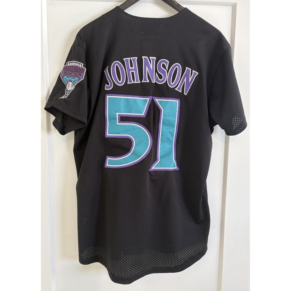1999 Mitchell Ness Randy Johnson Arizona Diamondbacks BP Jersey Black MED *READ*